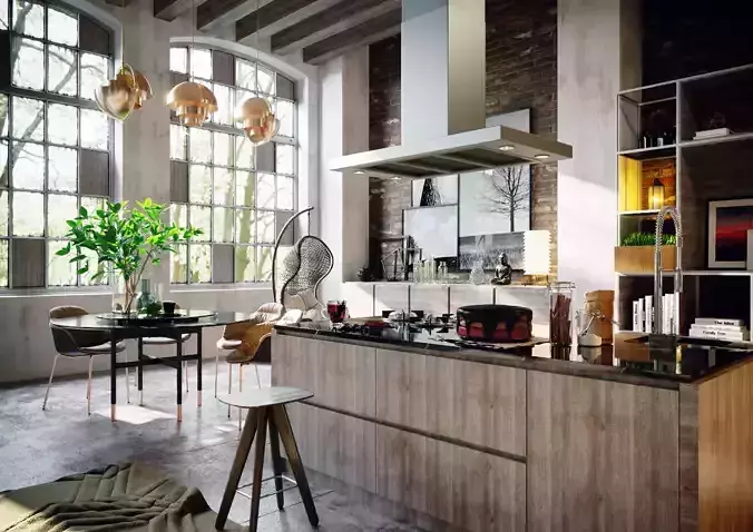 Loft interior 3D model