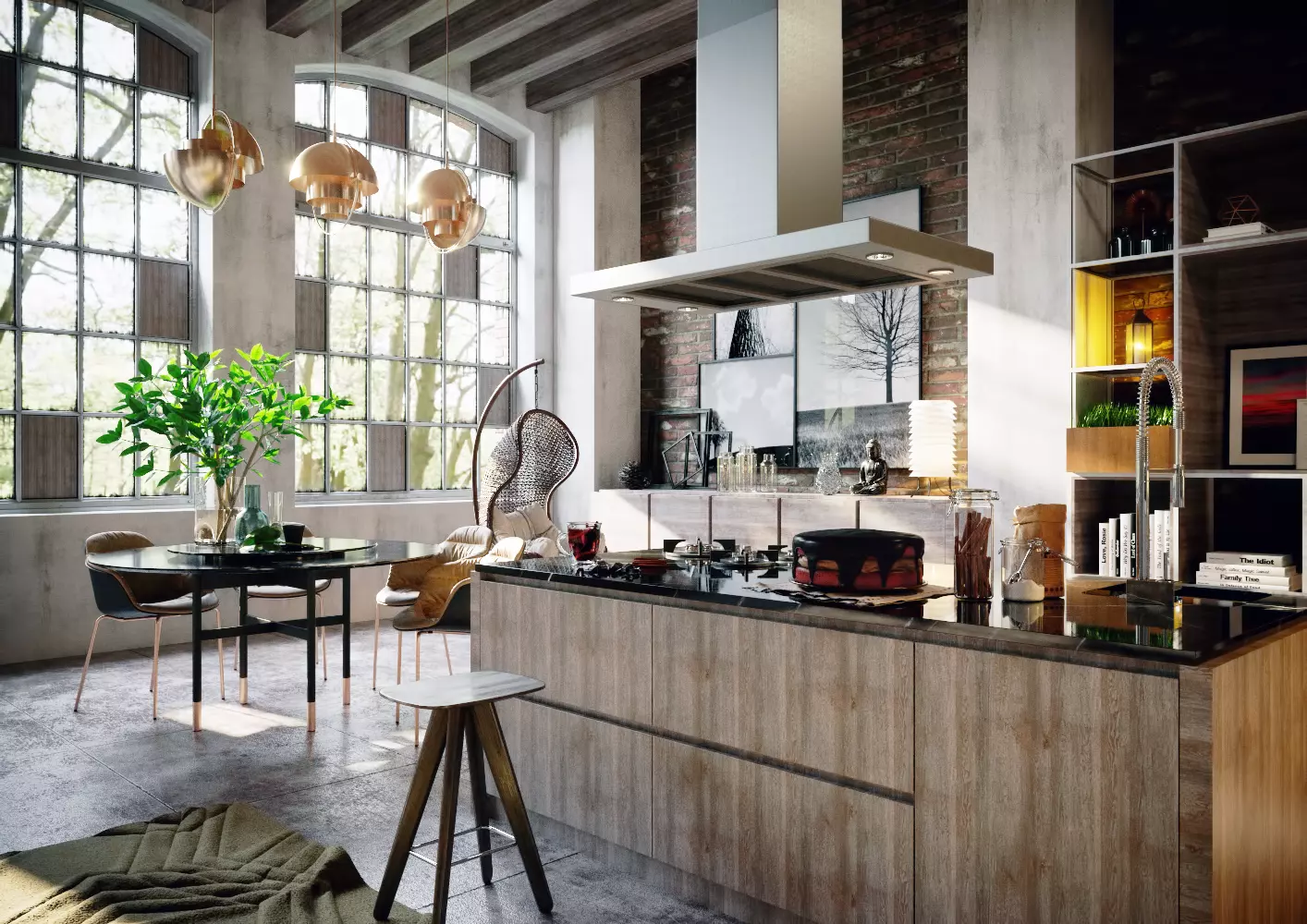 Loft interior 3D model_0