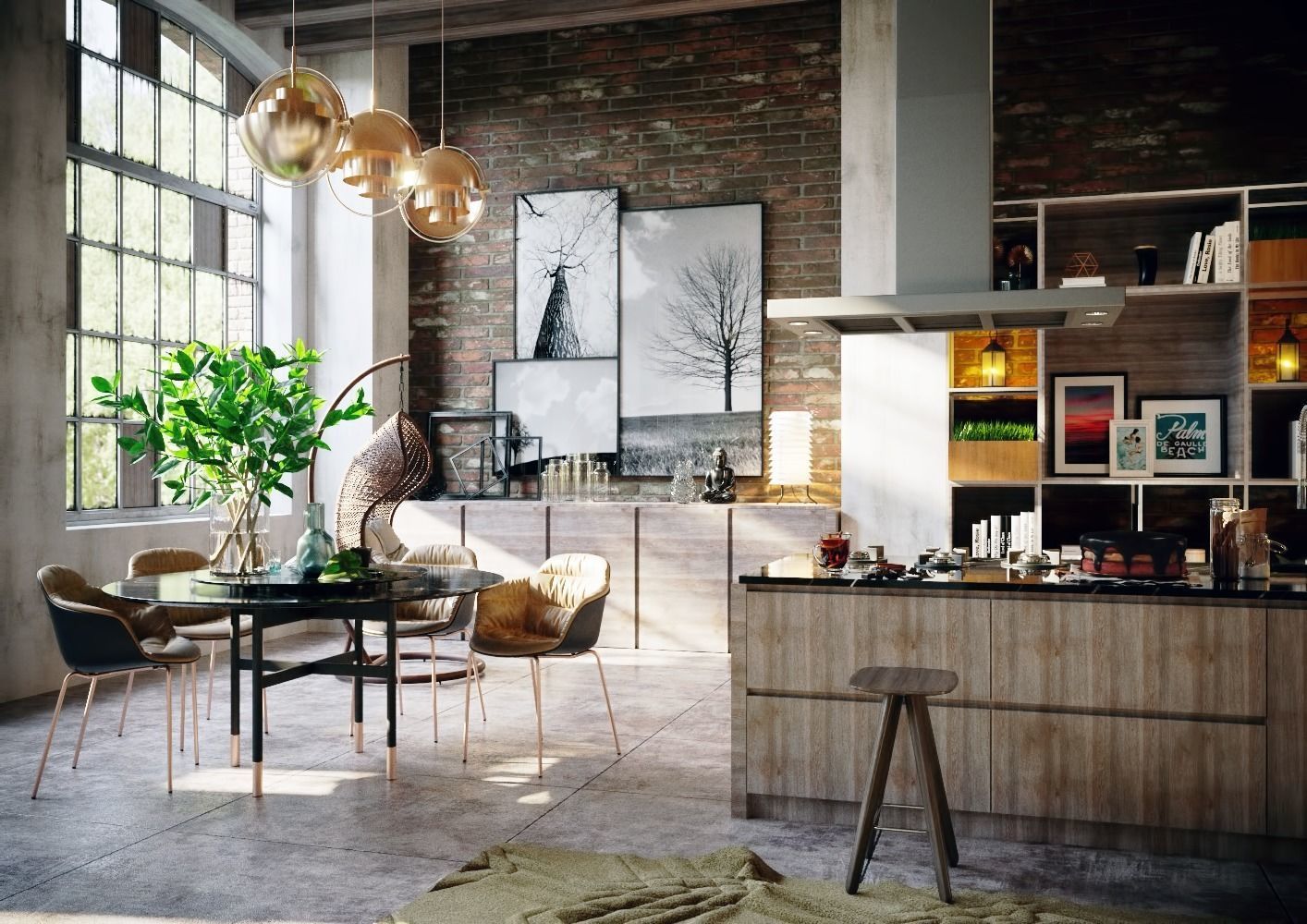 Loft interior 3D model_1