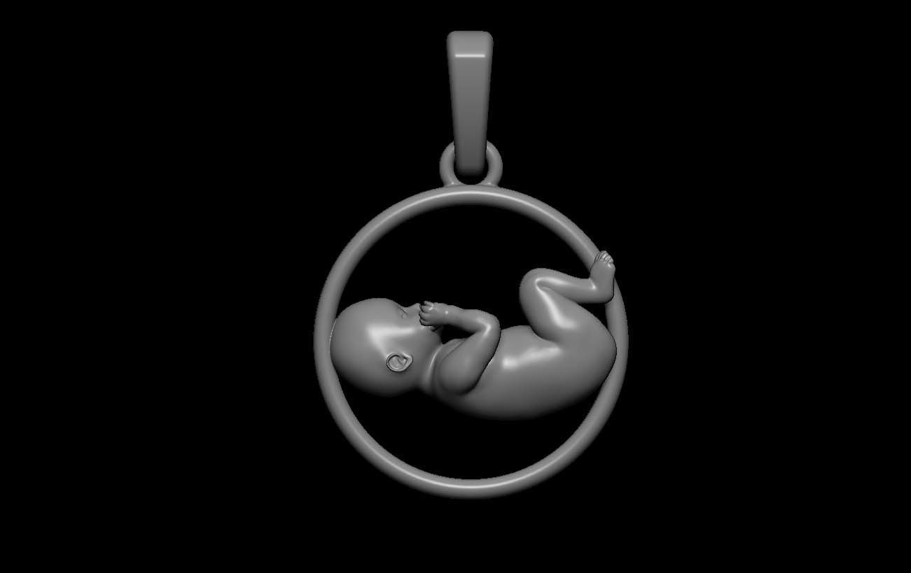 Baby pendant 3D print model_3