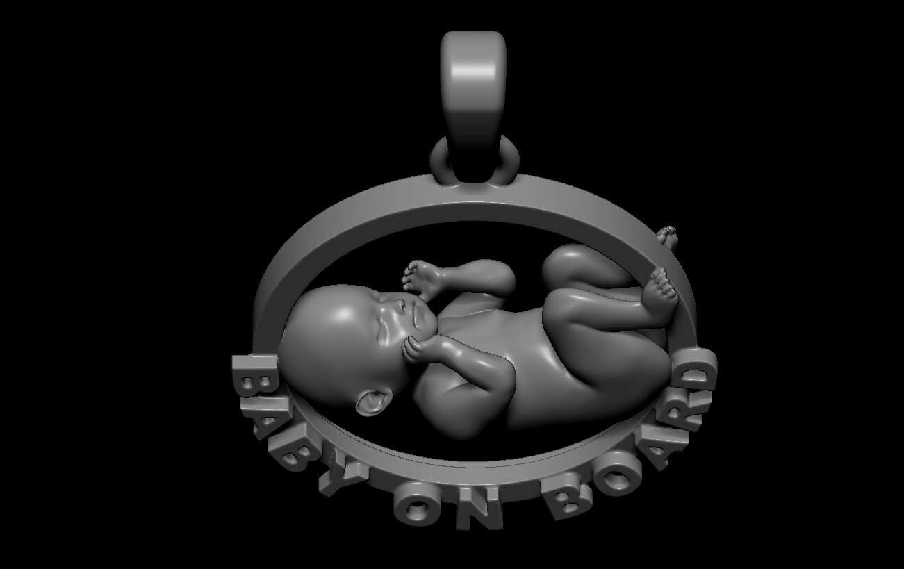 Baby pendant 3D print model_2