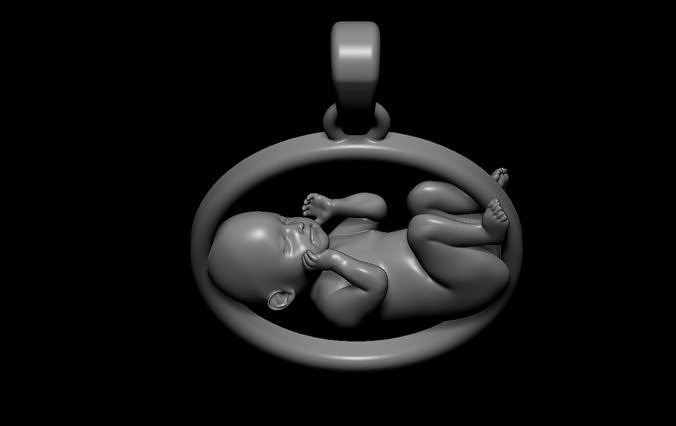 Baby pendant 3D print model
