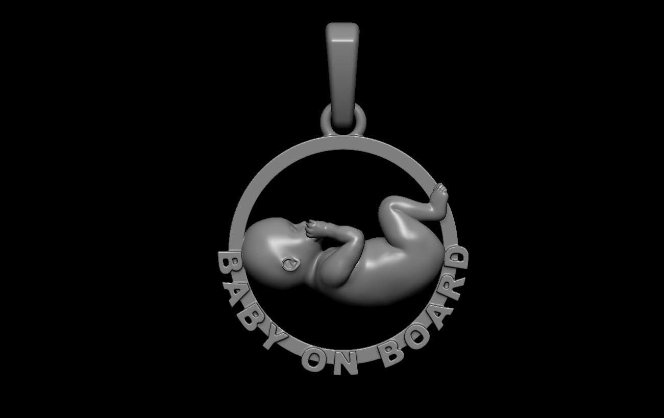 Baby pendant 3D print model_5