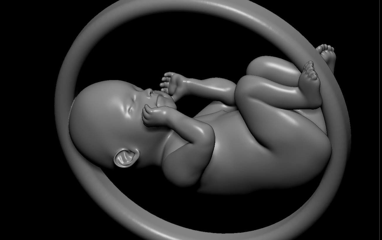 Baby pendant 3D print model_6