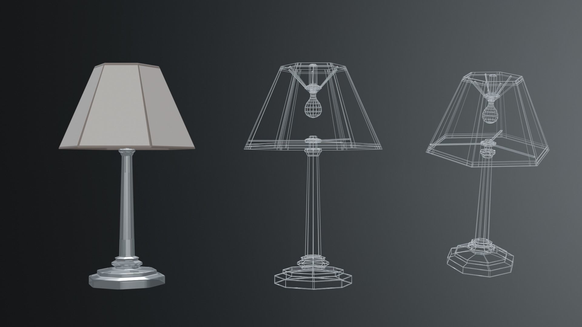 modern office lamp Low-poly 3D model_1
