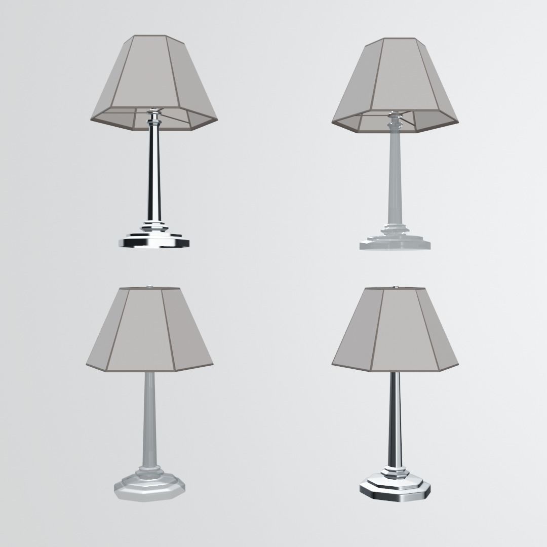 modern office lamp Low-poly 3D model_4