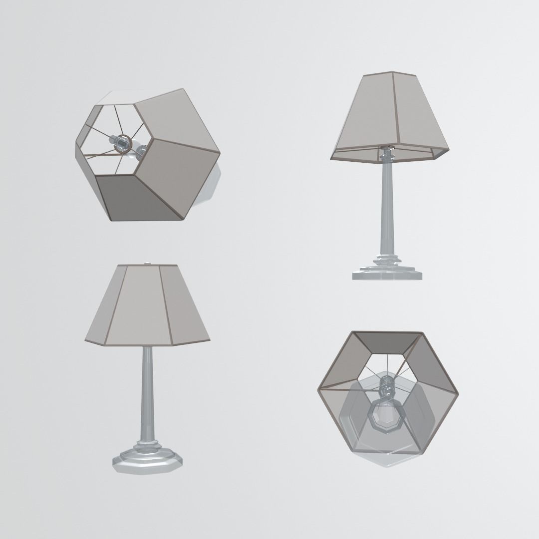 modern office lamp Low-poly 3D model_3