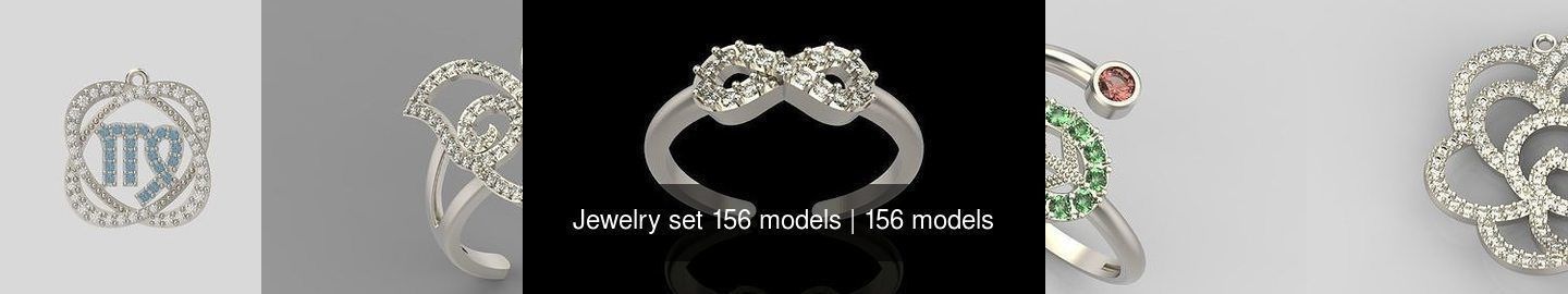 Women Jewelry set 156 models 3dm stl 3D print model 3D Model Collection_21