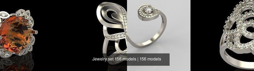 Women Jewelry set 156 models 3dm stl 3D print model 3D Model Collection_12