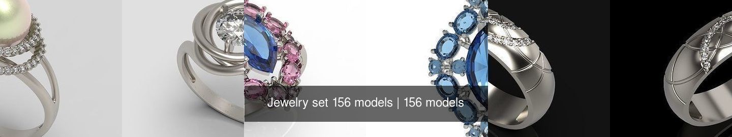 Women Jewelry set 156 models 3dm stl 3D print model 3D Model Collection_4