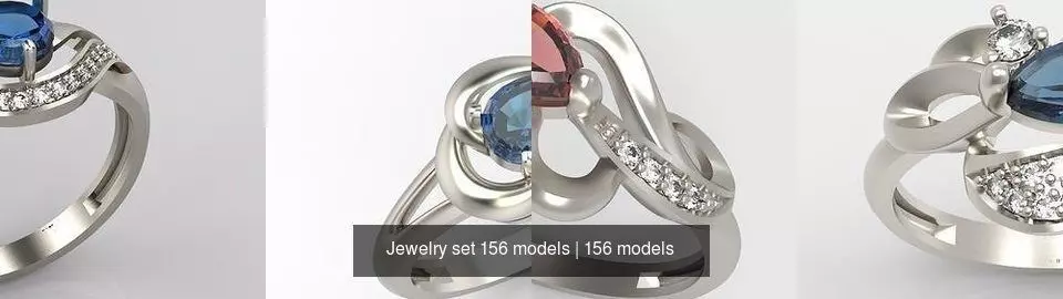 Women Jewelry set 156 models 3dm stl 3D print model 3D Model Collection_1