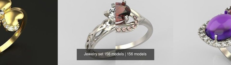 Women Jewelry set 156 models 3dm stl 3D print model 3D Model Collection_10