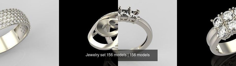 Women Jewelry set 156 models 3dm stl 3D print model 3D Model Collection_24