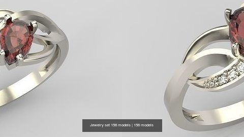 Women Jewelry set 156 models 3dm stl 3D print model 3D Model Collection_15