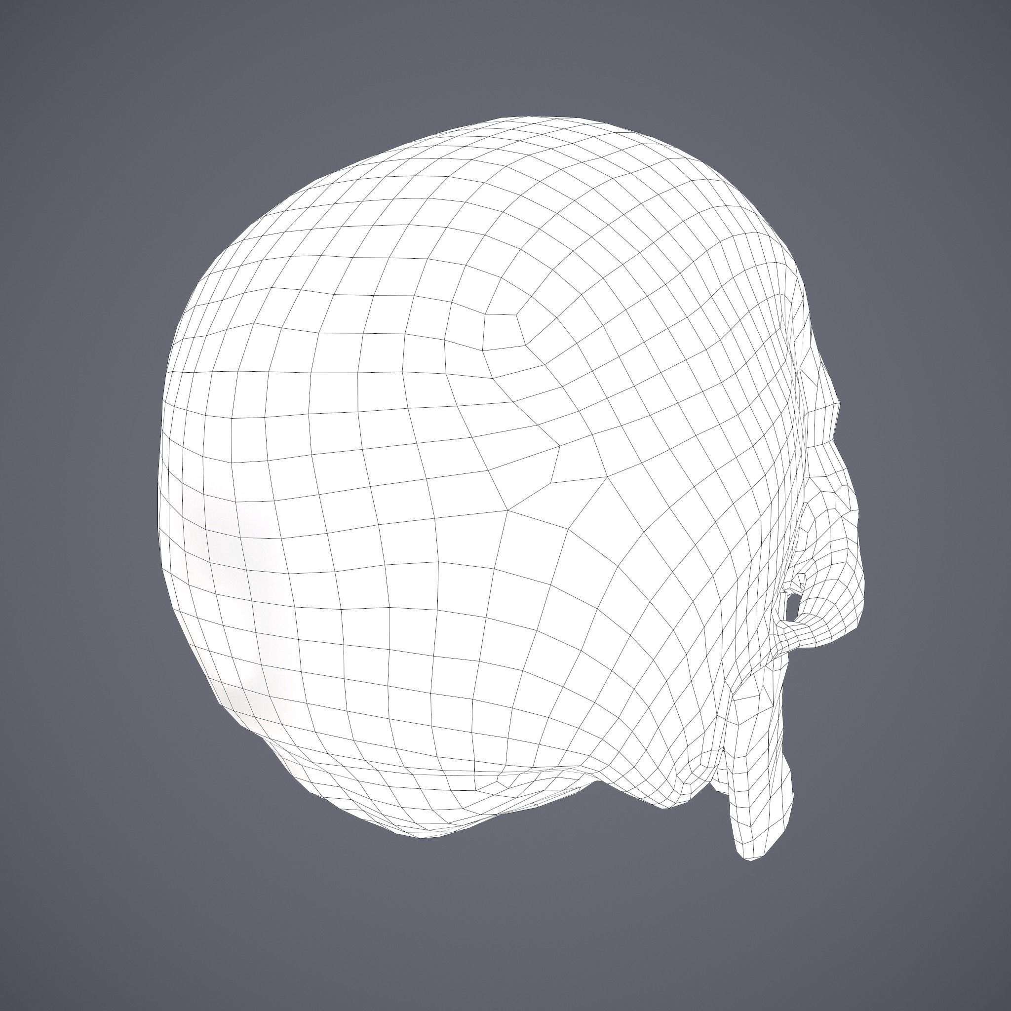 Skull human Free low-poly 3D model_37