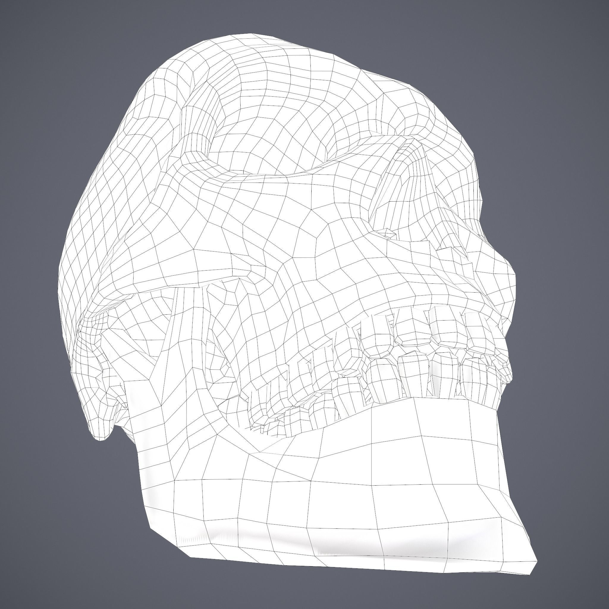 Skull human Free low-poly 3D model_48