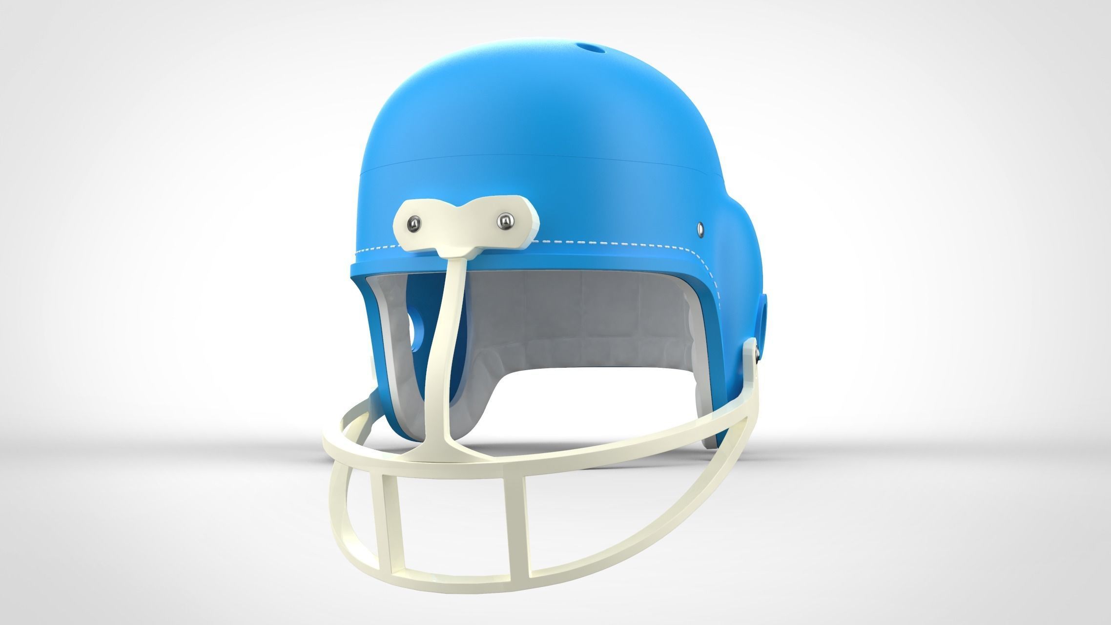 Vintage 1960s style Retro football Helmet 3D print model_7