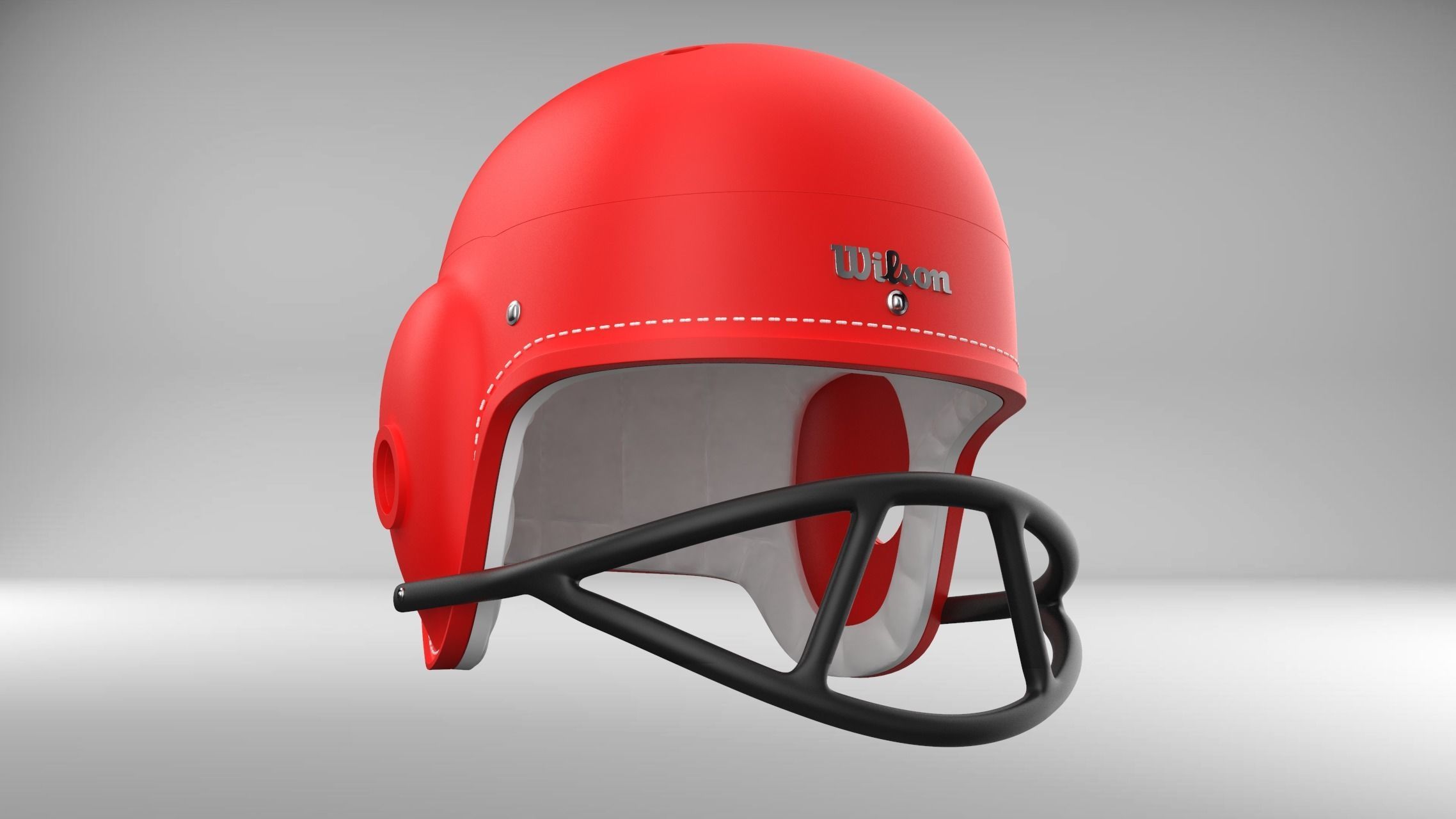 Vintage 1960s style Retro football Helmet 3D print model_2