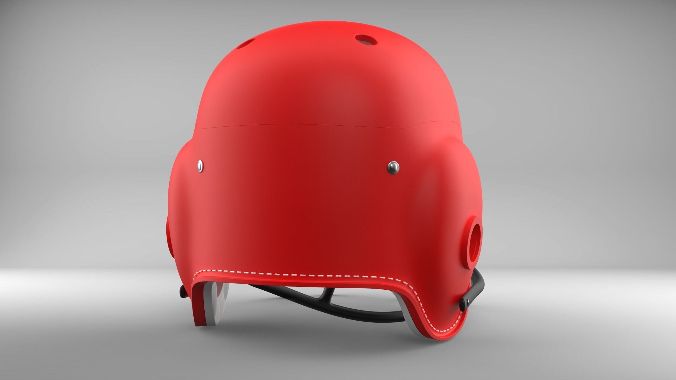 Vintage 1960s style Retro football Helmet 3D print model_6