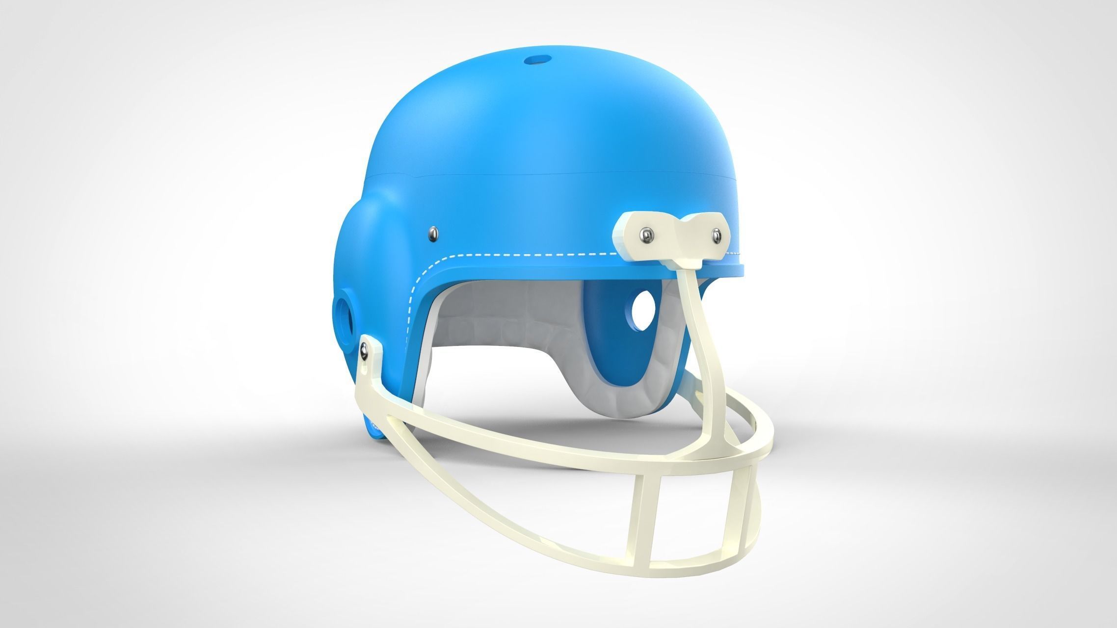 Vintage 1960s style Retro football Helmet 3D print model_3