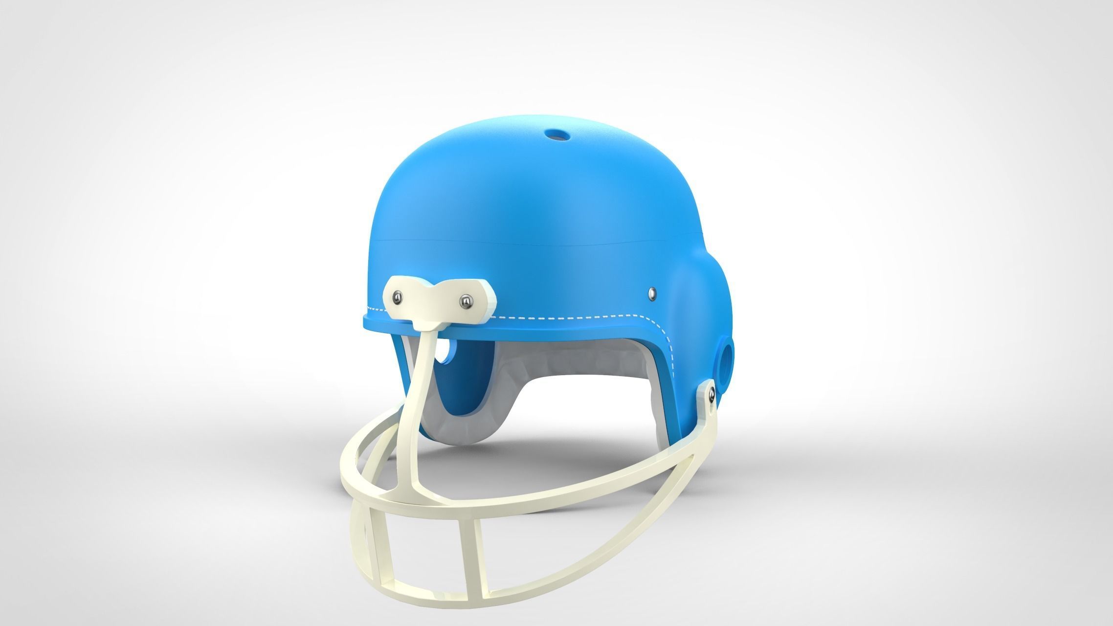 Vintage 1960s style Retro football Helmet 3D print model_1