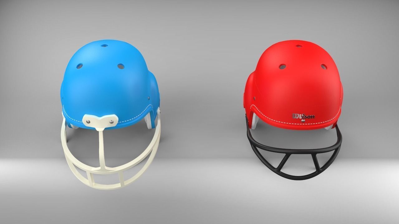 Vintage 1960s style Retro football Helmet 3D print model_10