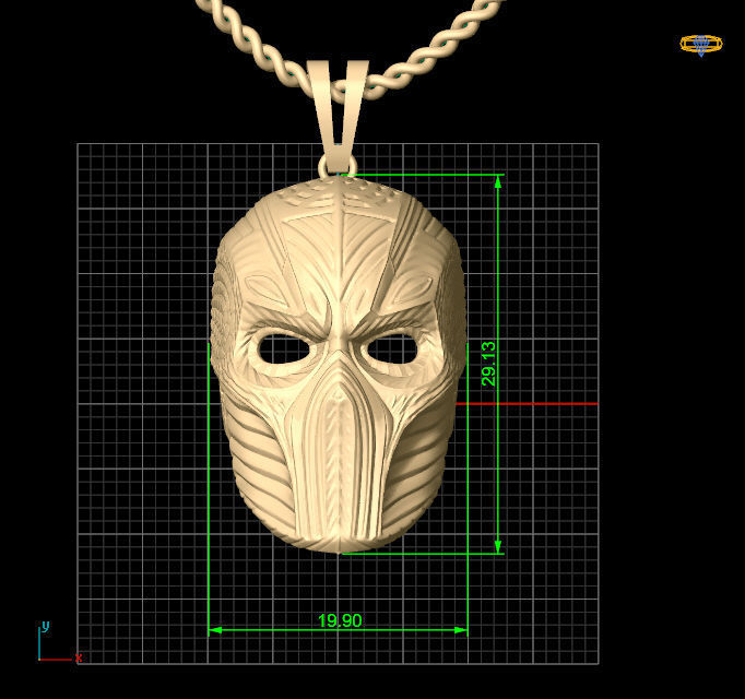 helmet necklace Silver Gold  Print 3D print model_4