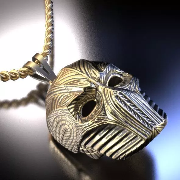 helmet necklace Silver Gold  Print 3D print model_0