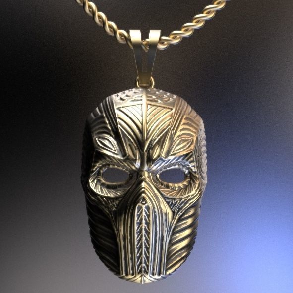 helmet necklace Silver Gold  Print 3D print model_2