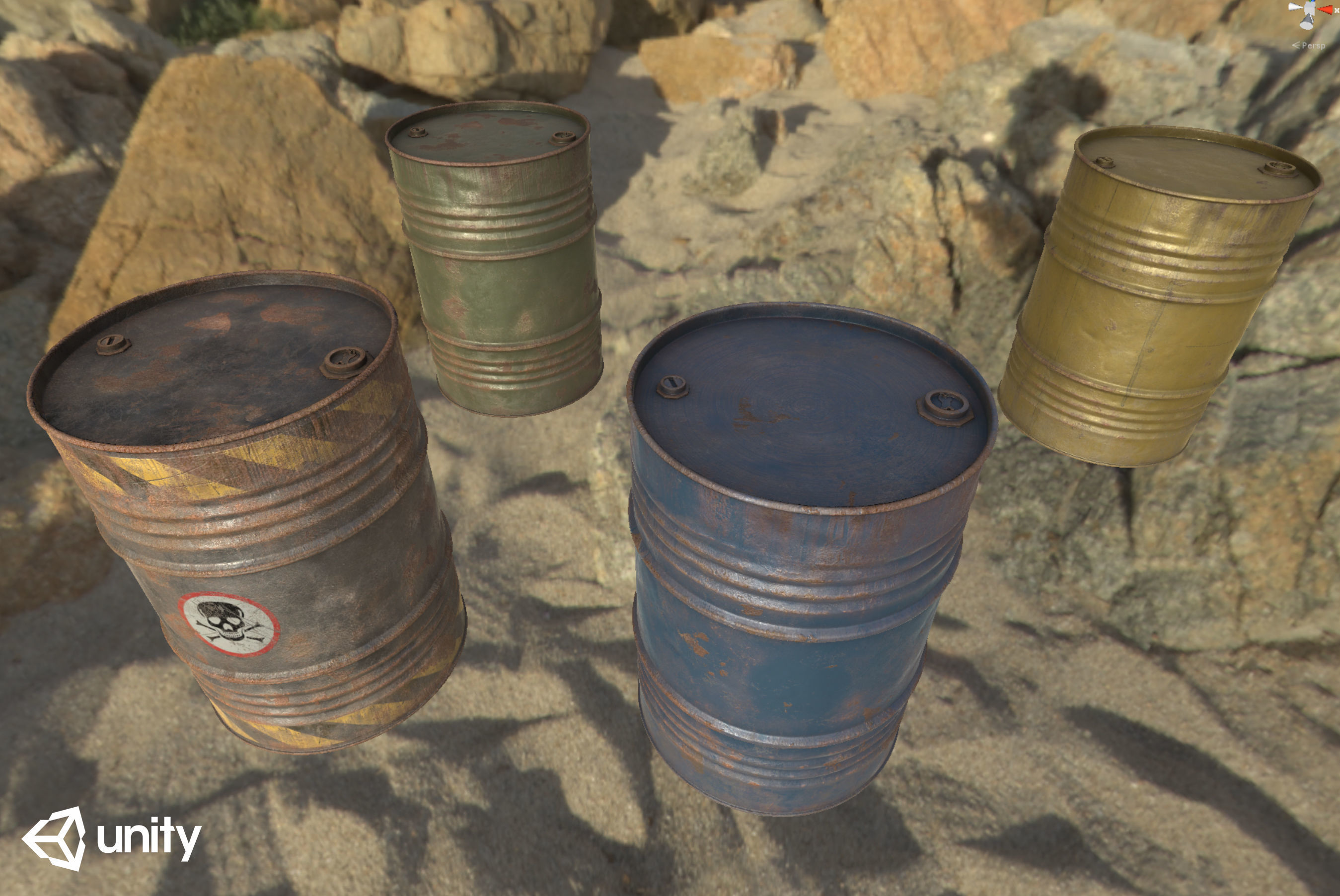 Oil Drums Low-poly 3D model_16