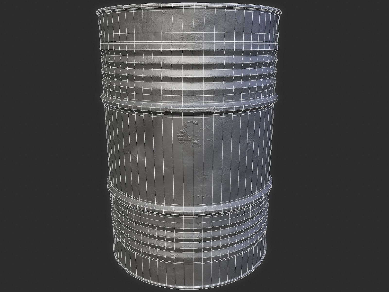 Oil Drums Low-poly 3D model_12