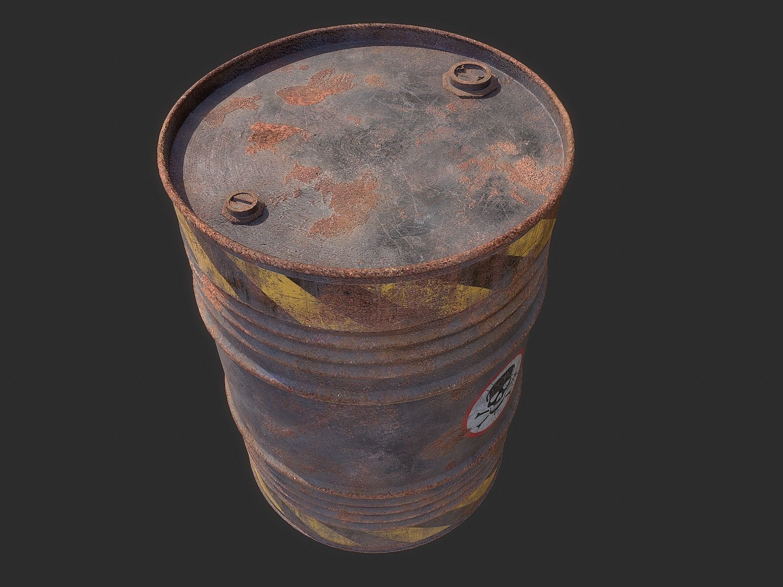 Oil Drums Low-poly 3D model_3