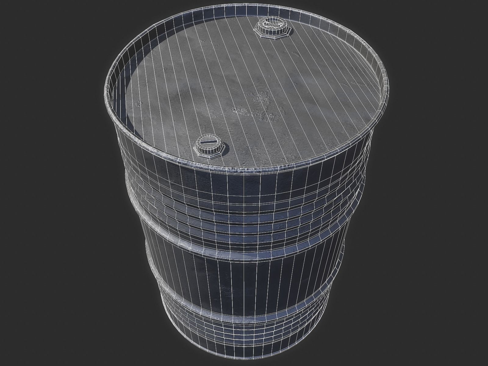 Oil Drums Low-poly 3D model_13
