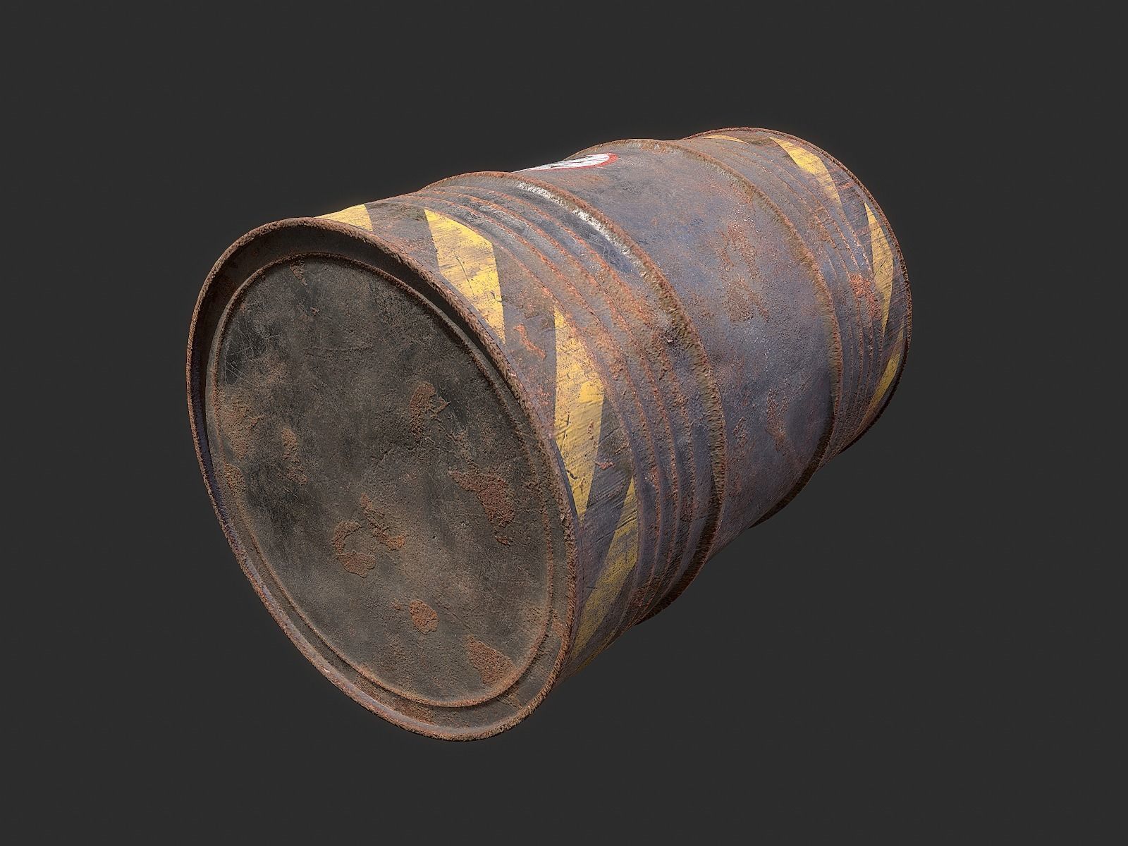 Oil Drums Low-poly 3D model_4