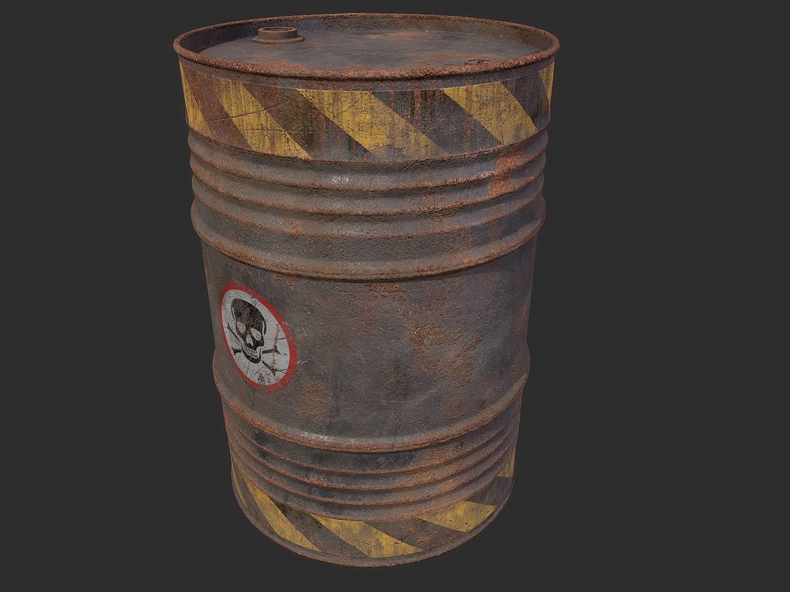 Oil Drums Low-poly 3D model_2
