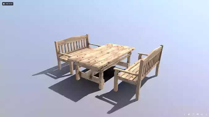 Pine Garden bench and table set