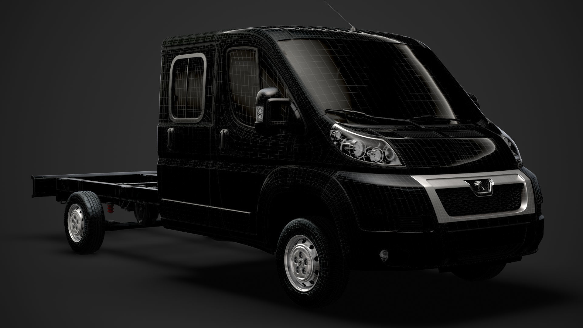 Peugeot Boxer Manager Chassis Truck Crew Cab 4035XL WB 2014 3D model_28