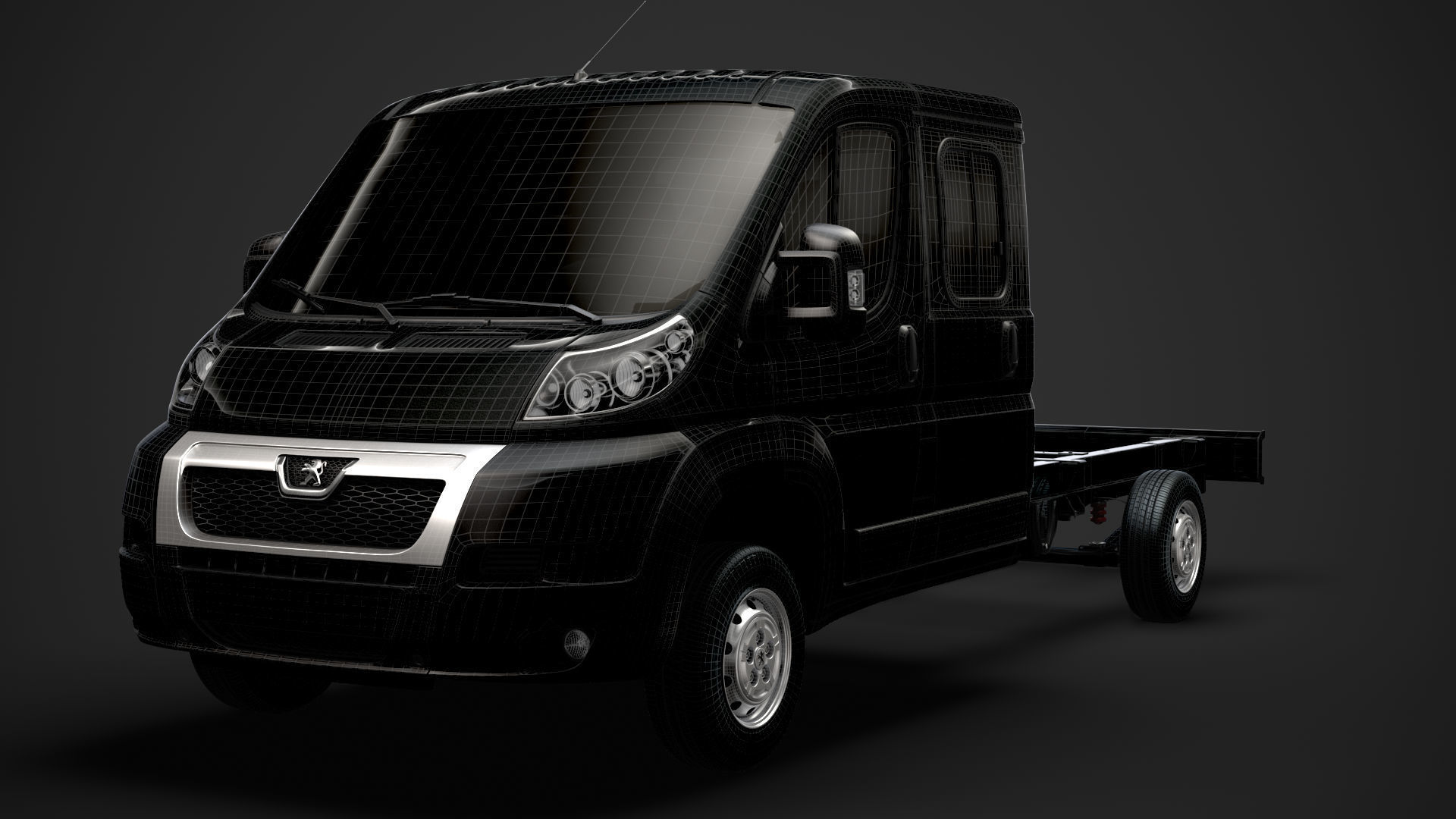 Peugeot Boxer Manager Chassis Truck Crew Cab 4035XL WB 2014 3D model_36