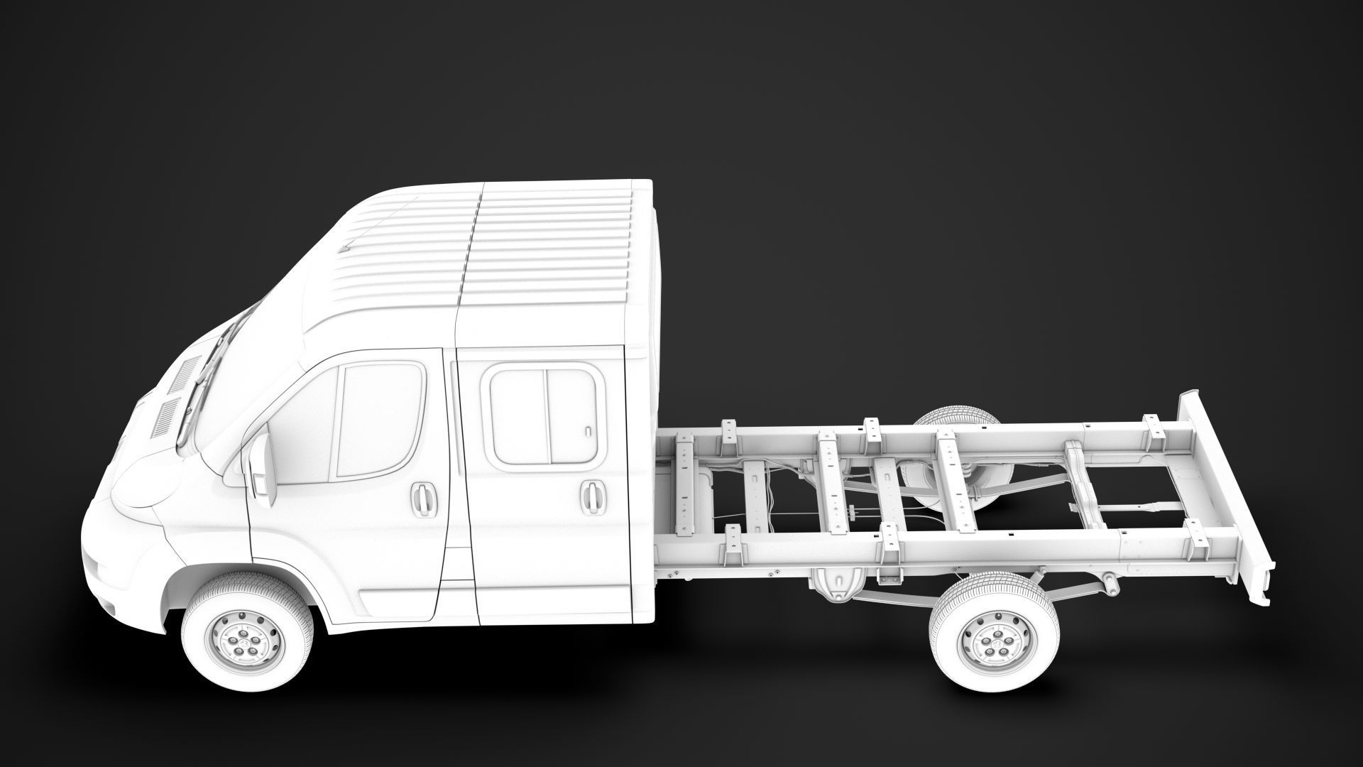 Peugeot Boxer Manager Chassis Truck Crew Cab 4035XL WB 2014 3D model_18