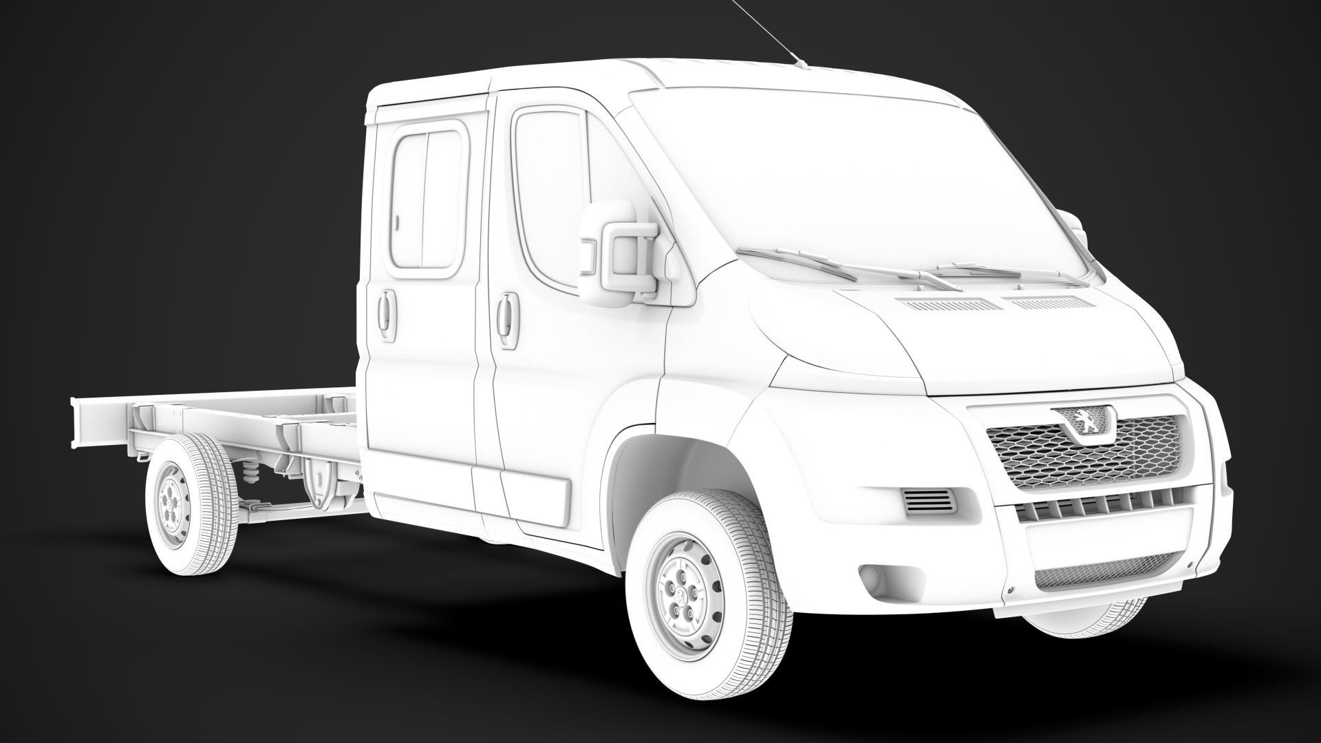 Peugeot Boxer Manager Chassis Truck Crew Cab 4035XL WB 2014 3D model_14