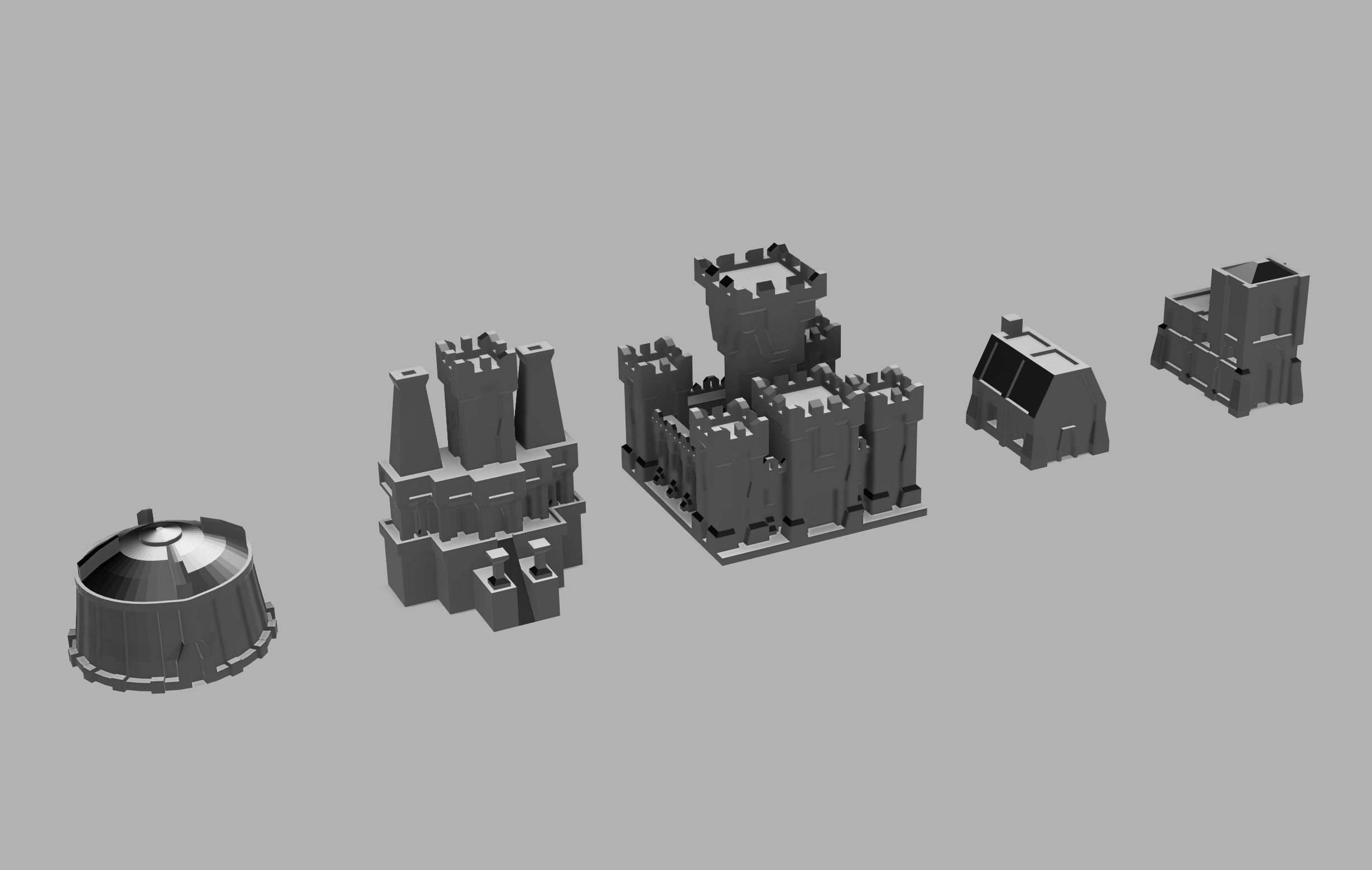Dwarf buildings for board games 3D print model_1
