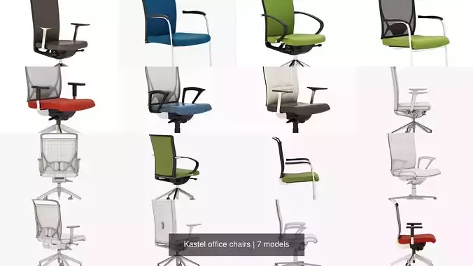 Kastel office chairs 3D Model Collection