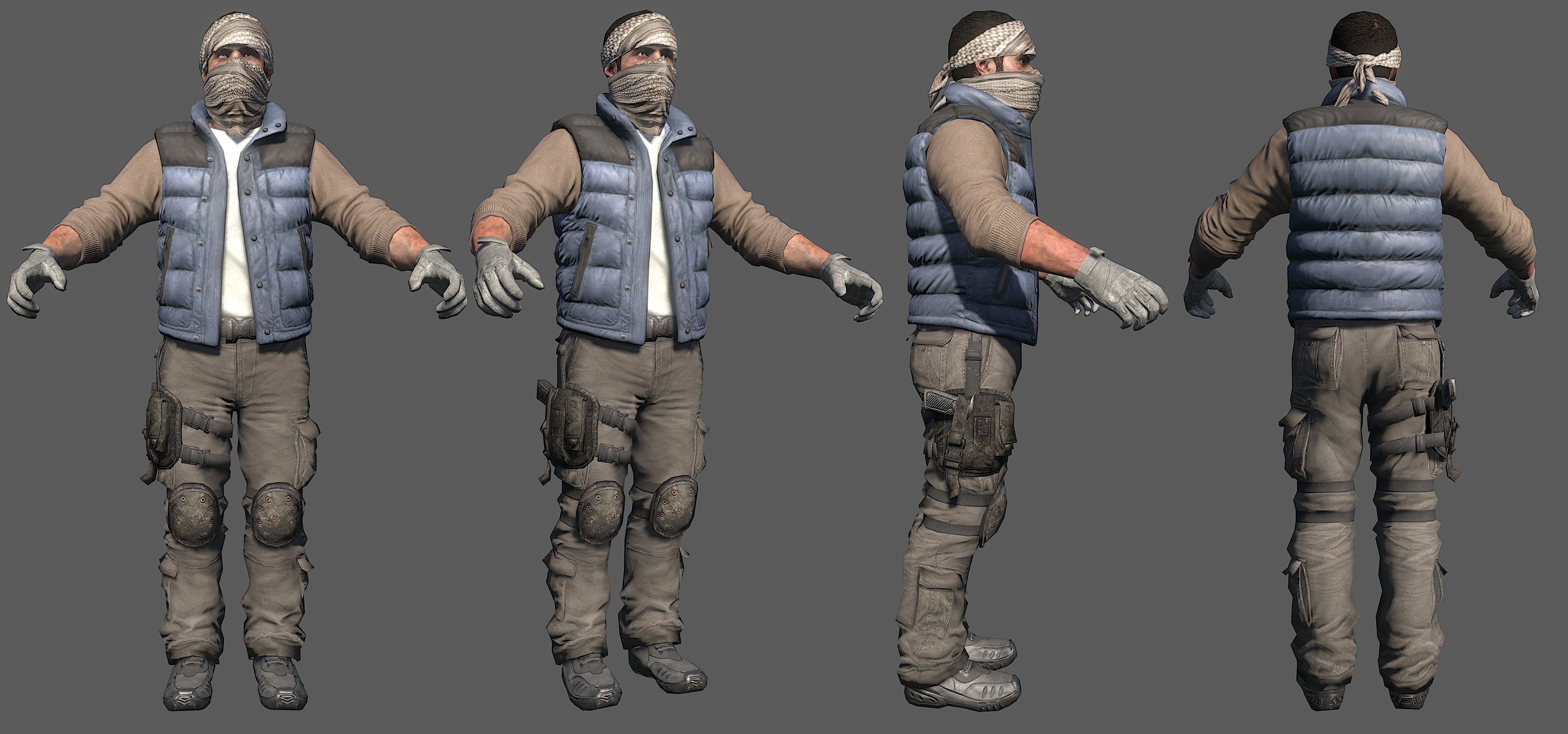 Personage of Call of Duty Black Ops 2 Low-poly 3D model_3