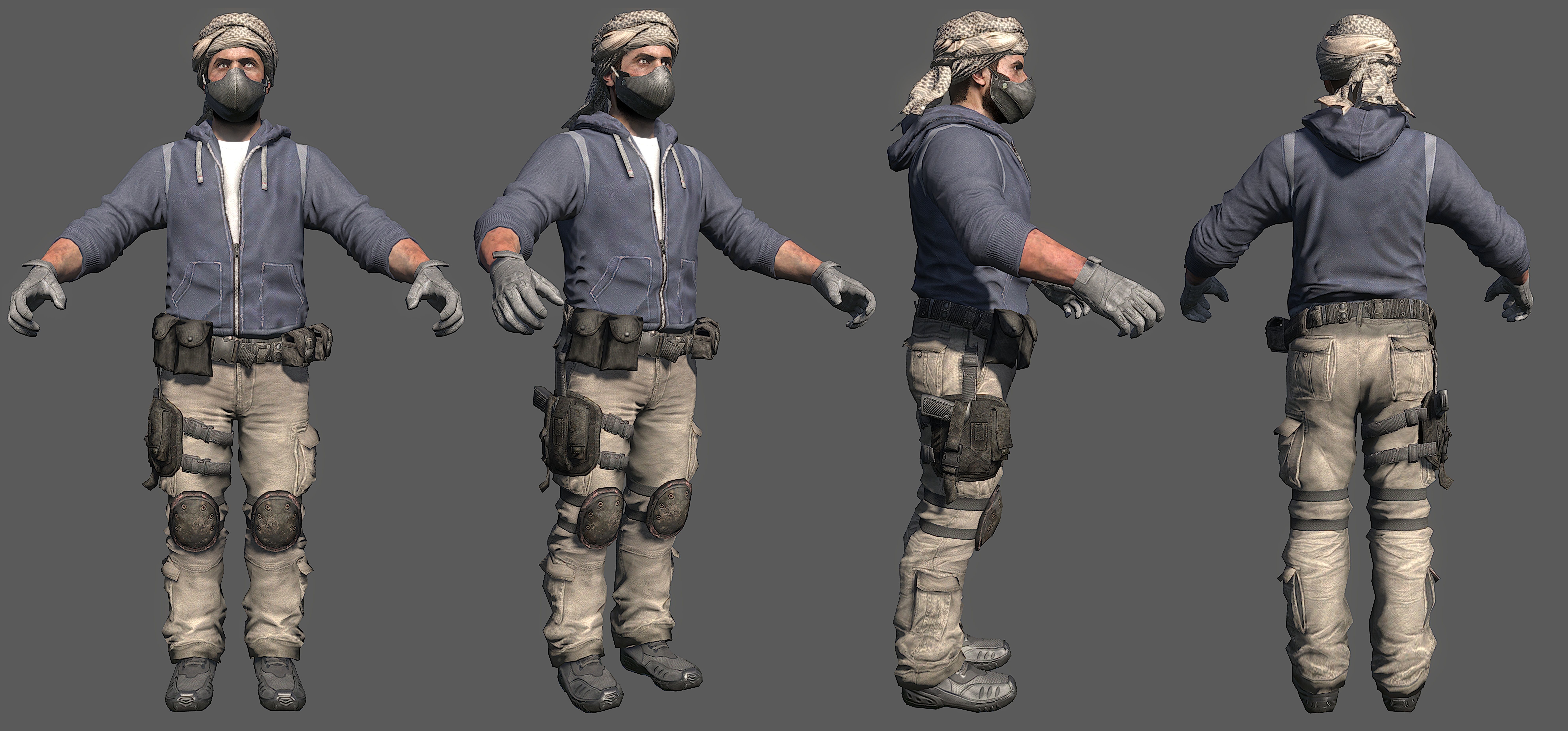 Personage of Call of Duty Black Ops 2 Low-poly 3D model_5