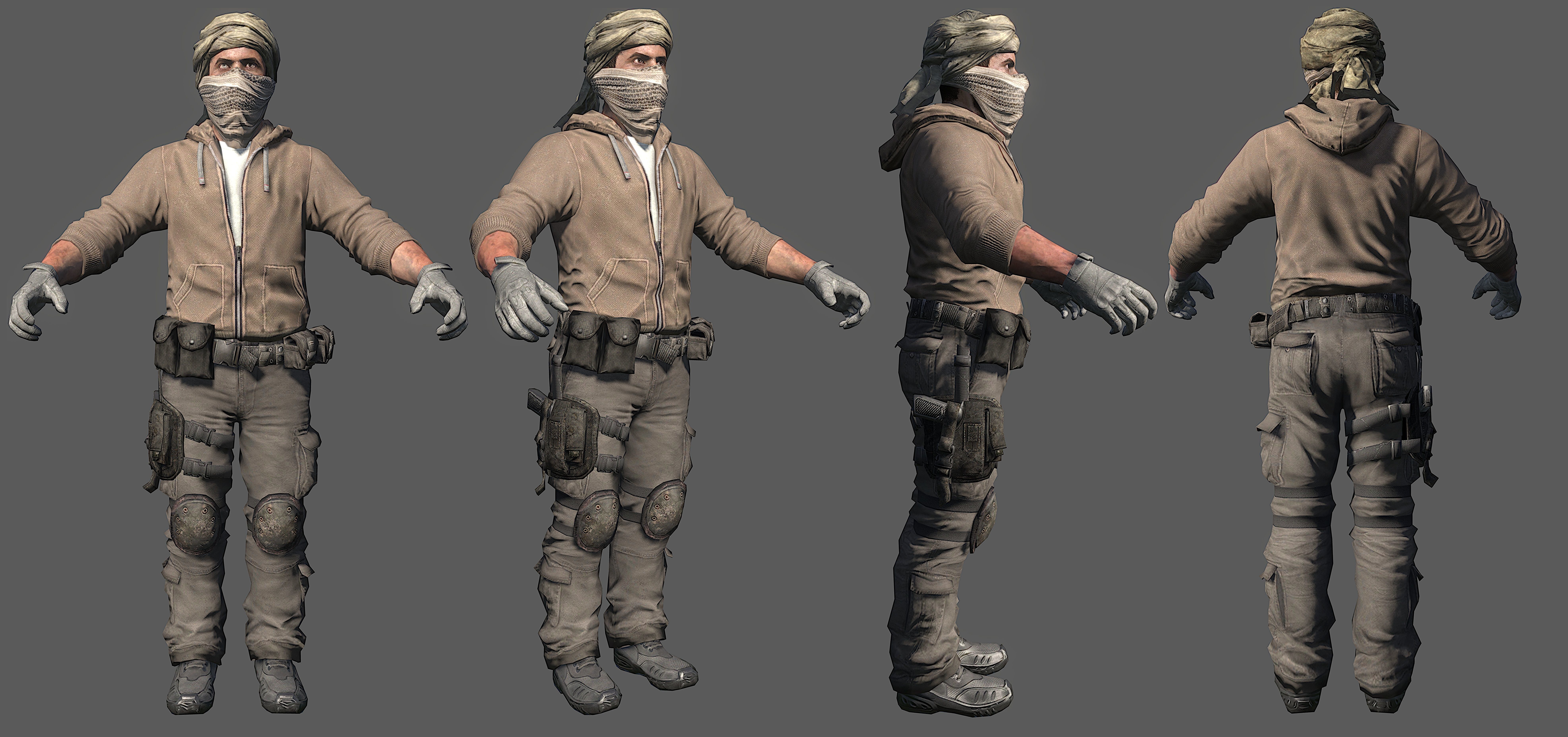Personage of Call of Duty Black Ops 2 Low-poly 3D model_4
