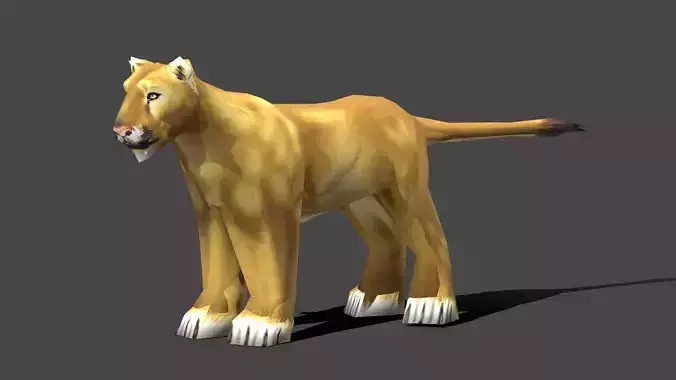 Lion Female - Low poly Animal Low-poly 3D model