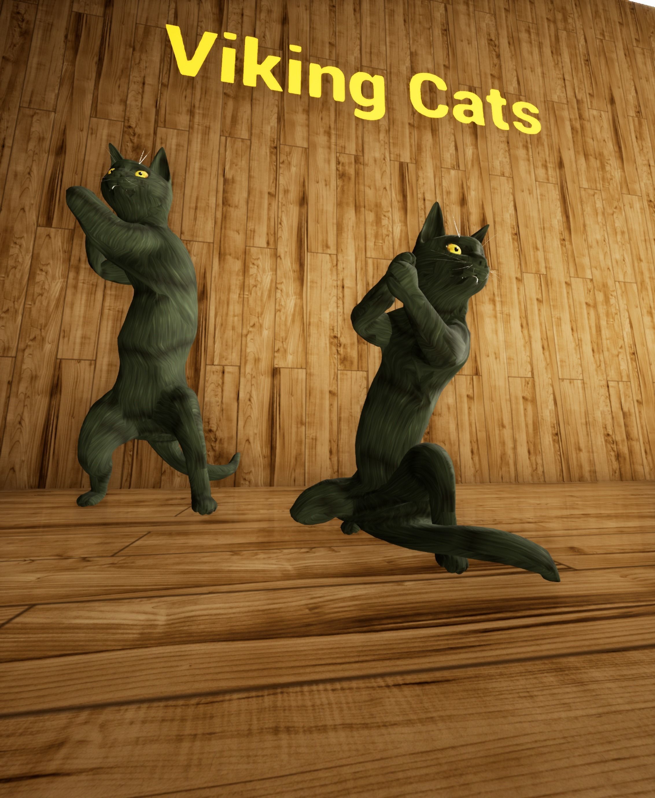 Viking Villager Cat Animated Character 137 Animations Medieval Low-poly 3D model_11