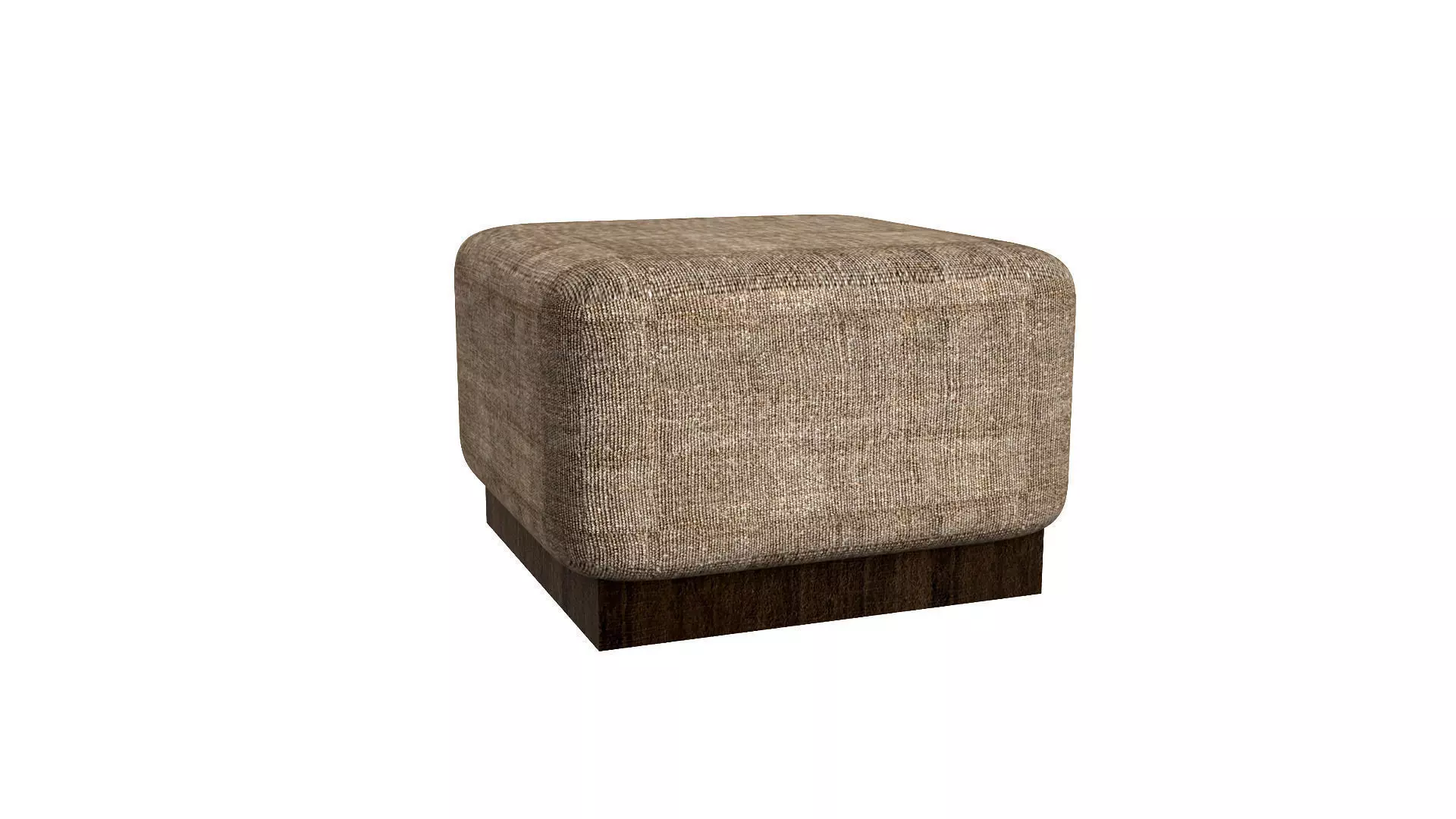 Furniture ottoman with wooden base 3D model