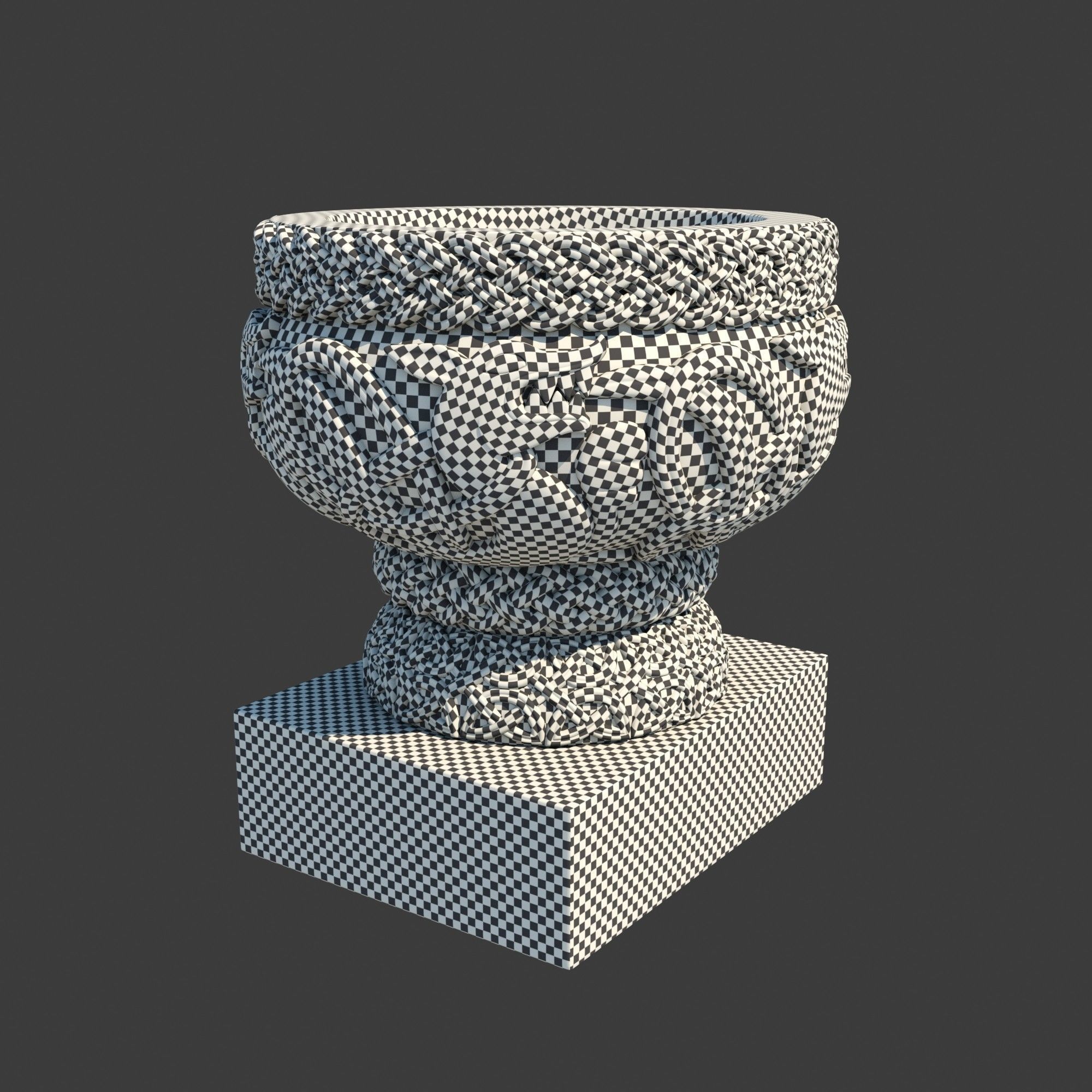 Church Furniture - Stone Baptismal Font 02 Norman Chaddesley 3D model_14