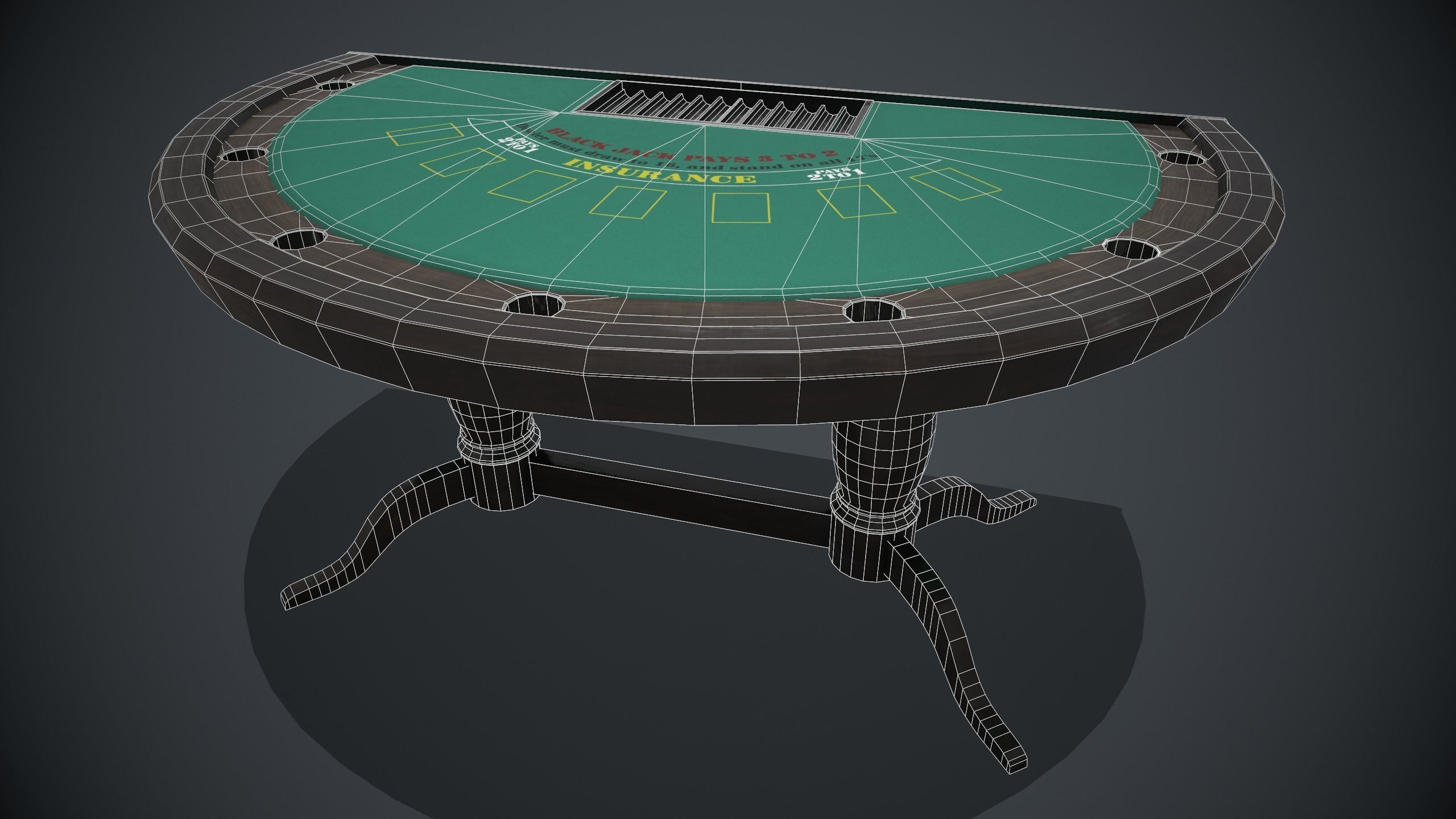 Blackjack table PBR Low-poly 3D model_8